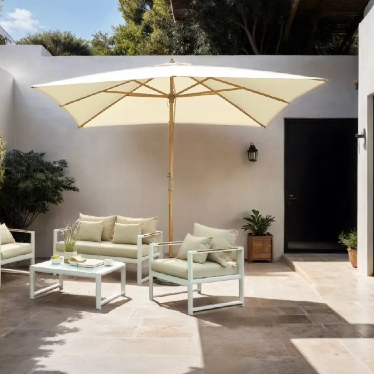 Beau Rivage Parasol En Bois Moana Beige^ Parasols Et Tonnelles